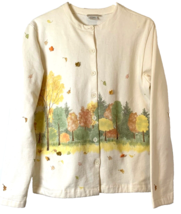 Artisans Wearable Art Cardigan Womens M Trees Landscape Attached Crafted... - £19.05 GBP