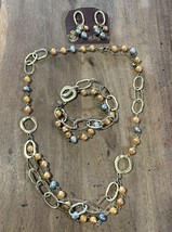 VNTGPremier Designs Grey Freshwater &amp; Faux Pearl Necklace, Bracelet, &amp; E... - $25.00