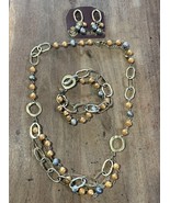 VNTGPremier Designs Grey Freshwater &amp; Faux Pearl Necklace, Bracelet, &amp; E... - $34.44 CAD