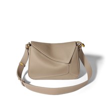 Women&#39;s Bag Genuine Leather Geometric Tote Bag Autumn Lady Underarm Shoulder Bag - £111.79 GBP