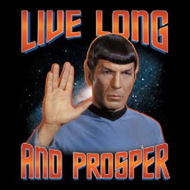Classic Star Trek Spock Live Long and Prosper Vulcan Salute T-Shirt, NEW UNWORN - £15.45 GBP