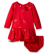 Bonnie Baby Baby Girls Drop Waist Party Cotton Dress with Matching Panty 3-6M - £12.02 GBP
