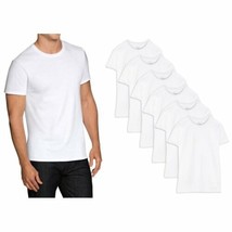 6-Pack~Small~Fruit of the Loom~Men&#39;s Stay Tucked~White Crew T-Shirt~Classic Fit - £24.16 GBP