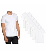 6-Pack~Small~Fruit of the Loom~Men&#39;s Stay Tucked~White Crew T-Shirt~Clas... - £23.48 GBP