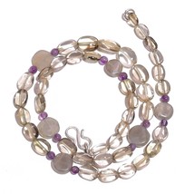 Natural Smoky Quartz Amethyst Gemstone Mix Shape Beads Necklace 17&quot; UB-3952 - £8.52 GBP