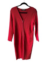 Karl Lagerfeld Red  Ribbed Heavy Sheath Sweater Dress Fits Size Large - $39.60