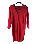 Karl Lagerfeld Red  Ribbed Heavy Sheath Sweater Dress Fits Size Large - $54.16 CAD