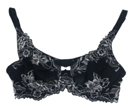 Paramour Women&#39;s Bra 32C Underwired Lace Style Madison 72248 Black and White NEW - $9.50