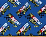 Cotton Retro Nascar Racing Logos Sports Blue Fabric Print by the Yard D6... - $12.95