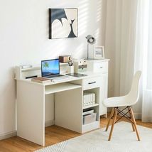 Study Laptop Table with Drawer and Keyboard Tray-White - Color: White - $3,086.75 MXN
