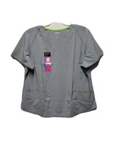 Scrubstar Women’s Ash Grey 4 Pocket  V- Neck Scrub Top Size 2XL  NWT - £11.64 GBP