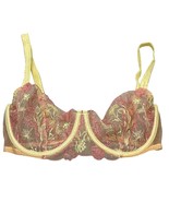 Myla London Sheer Embroidered Underwire Bra 34C Yellow Embroidered Floral - €37,26 EUR