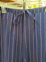 She &amp; Sky Women&#39;s Blue Striped Cotton Mid Rise Wide Leg Dress Pant Size Small - £22.57 GBP