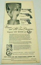 1956 Print Ad Colt Pistols .22 Target,Officers .38 Cal,Govt Automatic .45 Calibe - $14.70