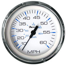 Faria Chesapeake White SS 4&quot; Speedometer - 60MPH (Pitot) - £66.21 GBP