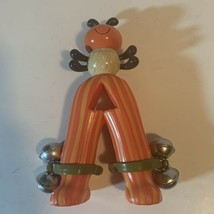 Vintage 70&#39;s  Baby Rattle, Ant with Bells Very Colorful. 9 Inch Tall. #25-0161 - £11.21 GBP