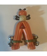 Vintage 70&#39;s  Baby Rattle, Ant with Bells Very Colorful. 9 Inch Tall. #2... - £11.04 GBP
