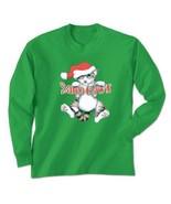 Christmas T shirt S M XL 2XL Cat Santa Claws Green Long Sleeve NWT - £18.52 GBP