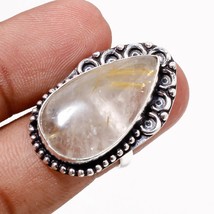 Golden Rutile Gemstone Handmade Fashion Ethnic Jewelry Adjustable Ring SA 6737 - £3.13 GBP