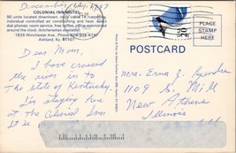Colonial Inn Motel Ashland Kentucky Postcard PC450 - £3.90 GBP