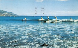 Waikiki In Southern California~Blue Pacific Surfing Postcard 1957 - £4.46 GBP