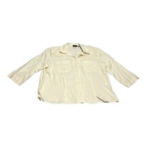 Notations Shirt Women&#39;s Large Ivory Silk Pockets Long Sleeve Classic Button-UP - £18.92 GBP