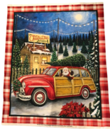 Brother Sister Design Studio Fabric Panel, Christmas Tree Farm Vintage R... - £7.25 GBP