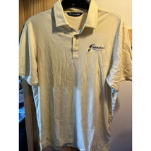 Travis Mathew Shirt Mens M Short Sleeve Button Polo Solid Yellow Rainmak... - $14.85