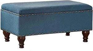 Home Decor | Upholstered Storage Bench With Nailhead Trim | Ottoman With... - $361.99