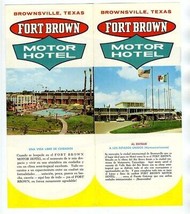 Fort Brown Motor Hotel Brochure in Spanish &amp; Postcard Brownsville Texas ... - $49.45