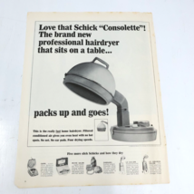 1964 Schick Consolette Hair Dryer Cadillac Tilt Steering Wheel Advert 10... - £6.29 GBP