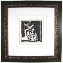 Untitled (Abstrait Nature Morte) Par Hans Burkhardt 1971 Signée Linoléum Imprimé - $654.87