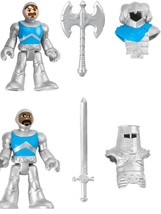 Replacement Imaginext Royal Battering Ram Silver Blue knights. SET OF 3 - $35.64