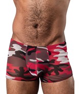 MALE POWER SHORT SLEEK STRETCH RED CAMO - $23.99