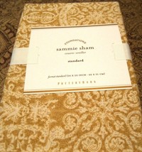 POTTERY BARN Sammie Tile Wheat Paisley Standard Pillow Sham 20x26 Linen / Cotton - $24.73