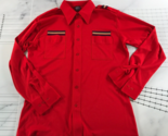 Vintage Joel California Button Down Shirt Mens Large Red Epaulettes Mili... - $29.69