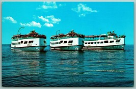 Arnold Ship Lines Fleet Mackinac Island Michigan MI UNP Chrome Postcard F14 - £2.19 GBP