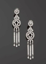 3Ct Lab Created Diamond Elongated Engagement Modern Earrings 14K White Gold FN - £114.44 GBP