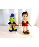 Disney Mattel Pinocchio and Jiminy Cricket Doll Plush 18&quot; 1992 Stuffed V... - $17.82