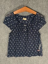Hollister XS Sheer Blouse Top Short Sleeve Polka Dot Shirt Womens Regular Casual - £10.03 GBP