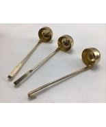 Mini Ladle Metal Gold Tone Set 3 Condiment Serving Spoon 5.25&quot; Vintage J... - £9.85 GBP