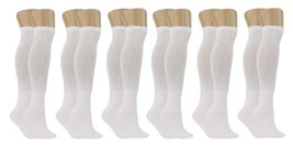 AWS/American Made 6 Pairs White Over the Calf Diabetic Relief Socks for ... - £20.28 GBP