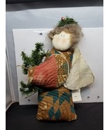 Vtg Handmade Quilted Doll Angel Primitive Rustic  Raggidy Edges 16&quot;  199... - $24.66 CAD