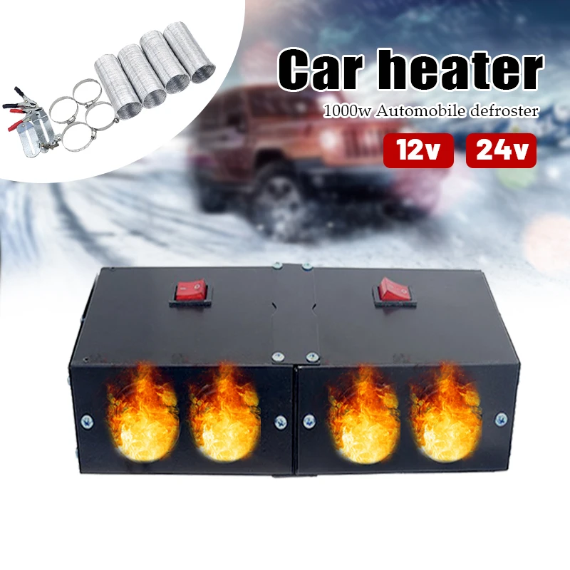1600W 4 Holes Car Heater Fast Heating 12V/24V Air Fan Parking Heater Window - £56.32 GBP