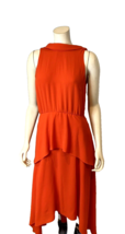 Cue Red-Orange Sleeveless High Neck High Low Dress Size 10, NWT - $47.49