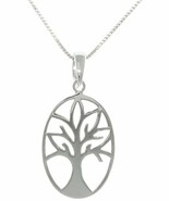 Jewelry Trends Sterling Silver Oval Tree of Life and Love Pendant Neckla... - $45.23 CAD