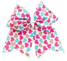 NEW Girls Hair Tie Valentine&#39;s Day Hearts Bow 7 Inches - €5,20 EUR
