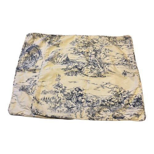 Primary image for Ikea Set of Two Oriental Style Blue Toile Print Sham Throw Pillow cases 19.5"SEE