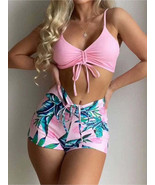 2 Piece Floral Beach Shorts  Bikini - £26.48 GBP