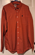 Cinch Long Sleeve Western Shirt Button Down Collar Paisley Red Men&#39;s Large - £19.18 GBP
